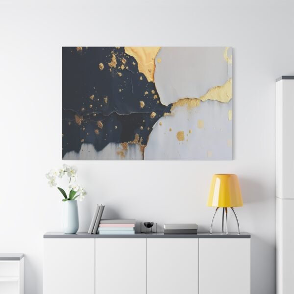 Canvas Print - Golden Glow Abstract Oil Painting - Image 2
