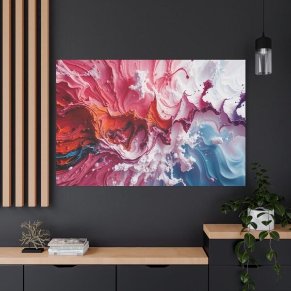 Vibrant Abstract Paint Swirl Art - Dynamic Color Explosion Canvas Print - Image 6