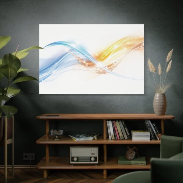 Abstract Blue and Orange Wave Canvas Print - Modern Wall Art for Home and Office Decor - Image 5