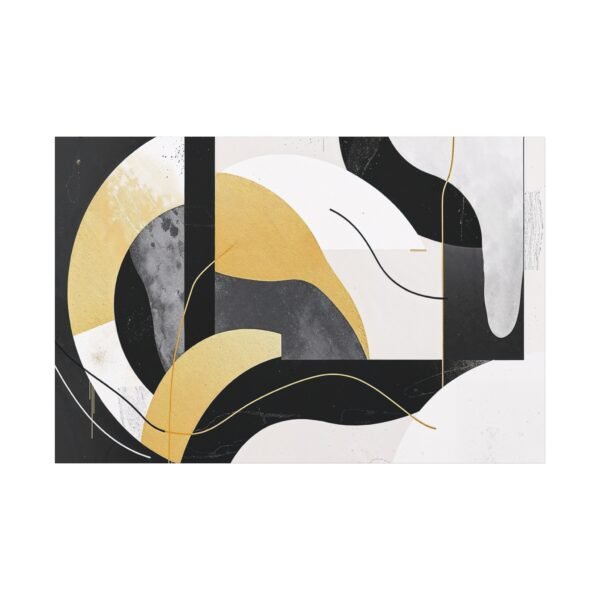 Modern Abstract Art with Geometric Shapes and Gold Accents Canvas Print - Image 3