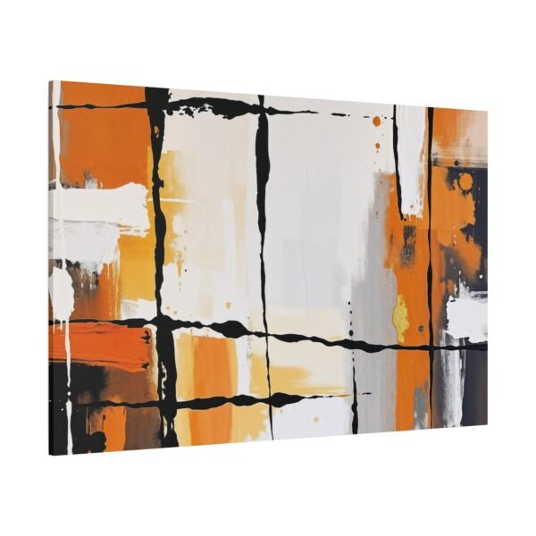 Canvas Print, Modern Abstract Geometric Wall Art in Orange, Black, and White - Image 4