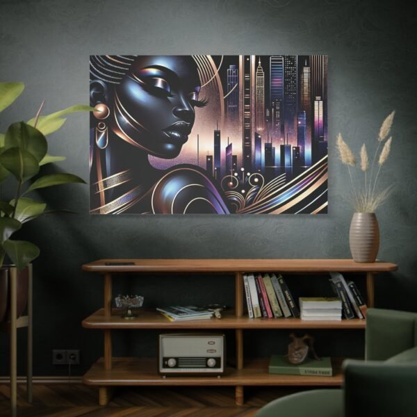 Art Deco Cityscape Canvas Print - Modern Urban Wall Art - Image 5