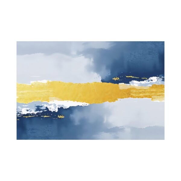 Abstract Art with Gold and Blue Hues - Modern Wall Decor Canvas Print - Image 3