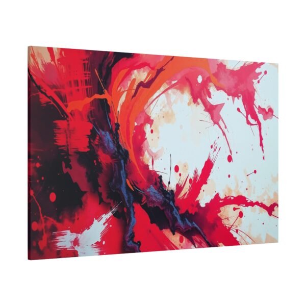 Dynamic Abstract Red and Orange Wall Art - Modern Splash Painting Canvas Print - Image 4