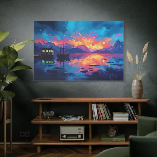 Sunset Serenity on the Lake Canvas Wall Art Print - Image 5