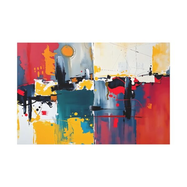 Vibrant Abstract Canvas Print - Modern Art with Bold Colors and Dynamic Shapes - Image 3