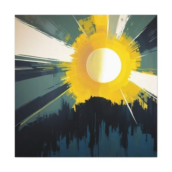 Modern Art Canvas Wall Art - Abstract Sunburst Design - Image 3