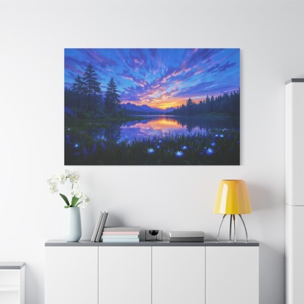 Serene Landscape Canvas Print - Vibrant Sunset Reflection Art - Image 2