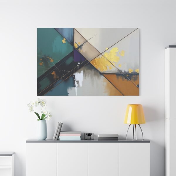 Geometric Abstraction with Gold Accents Canvas Art Print - Image 2