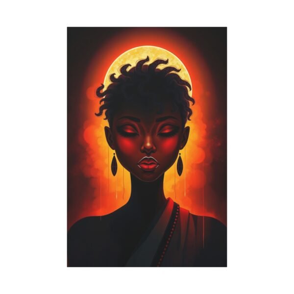 African Silhouette Wall Art Canvas Print - Abstract Sun and Shadow Design - Image 3