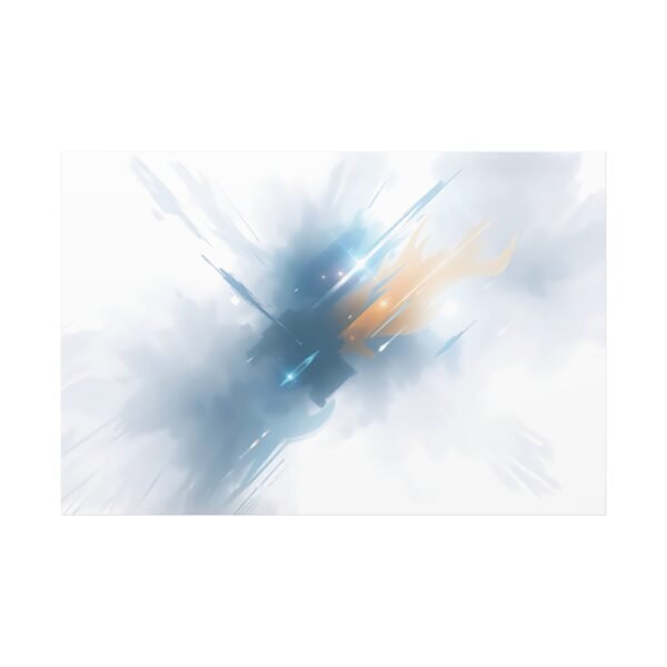 Calming Blue and Gray Abstract Canvas Art Print, Light Burst Design, Serene Wall Decor - Image 3