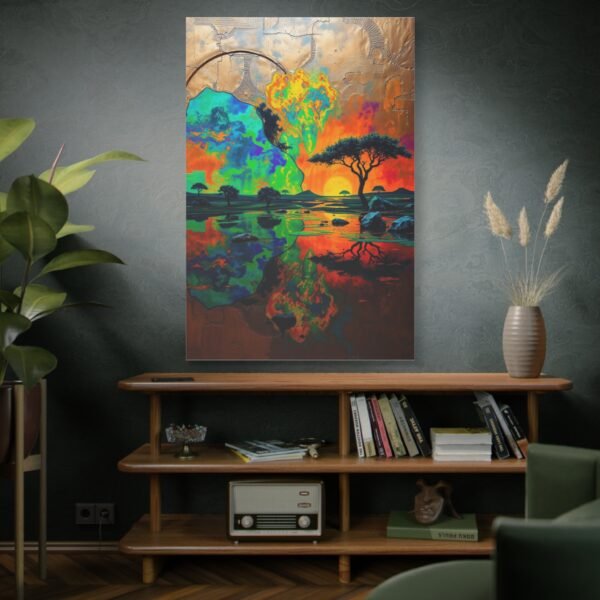 African Sunset Landscape Canvas Wall Art Print - Colorful Nature Scene - Image 2
