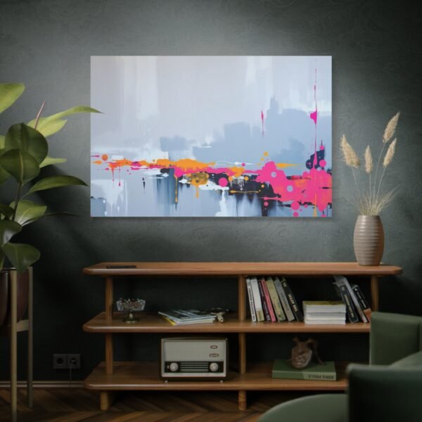 Vibrant Abstract Canvas Print with Bold Color Splashes - Modern Wall Art - Image 5
