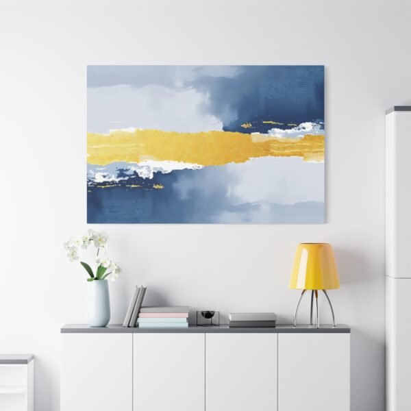 Abstract Art with Gold and Blue Hues - Modern Wall Decor Canvas Print - Image 2