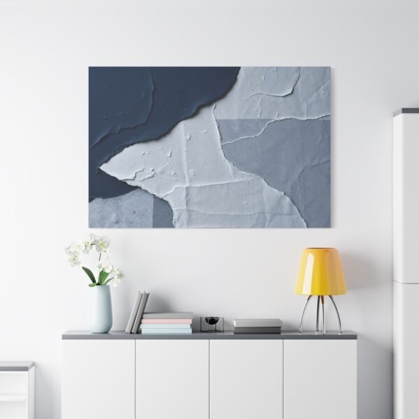 Abstract Textured Wall Art in Shades of Blue and White - Modern Decor Canvas Print - Image 5
