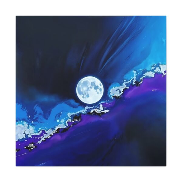 Mystical Moon & Nebula Canvas Art - Dreamy Cosmic Wall Decor - Image 3