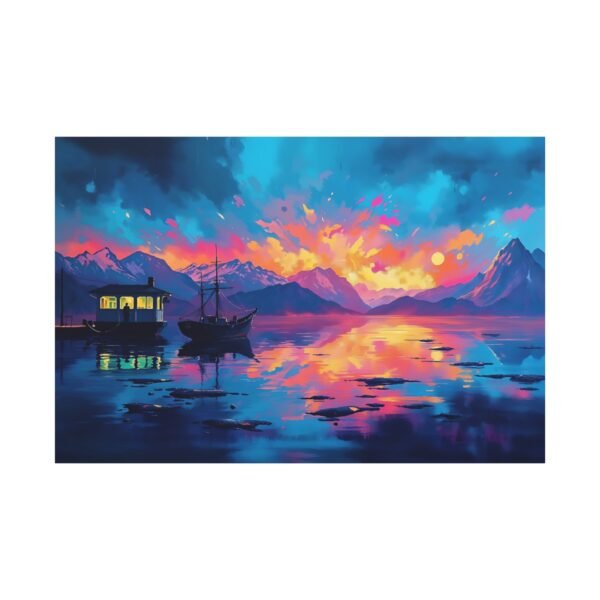Sunset Serenity on the Lake Canvas Wall Art Print - Image 3