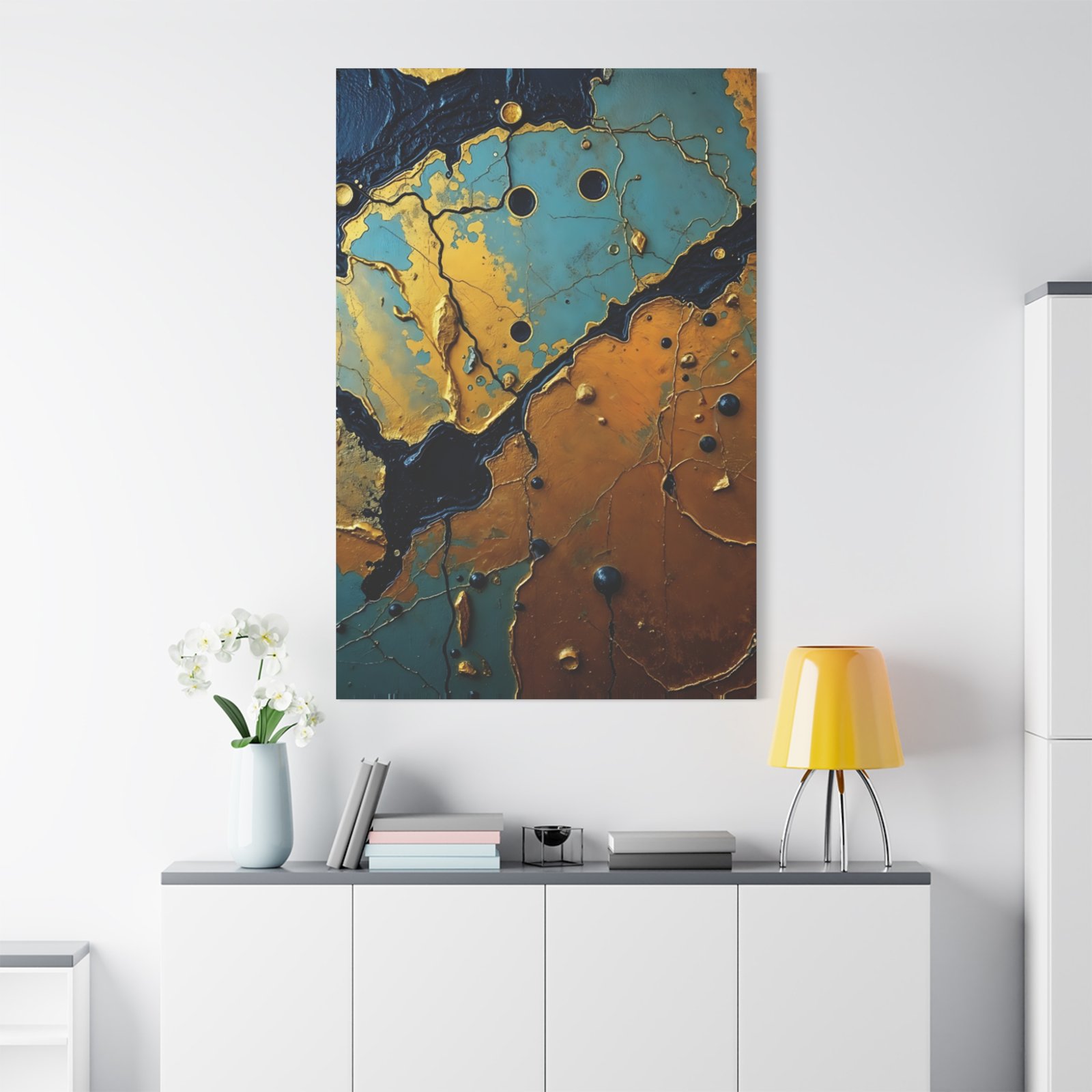 Textured Earth Tone Canvas Art - Calm and Contemplative Wall Decor - Image 2