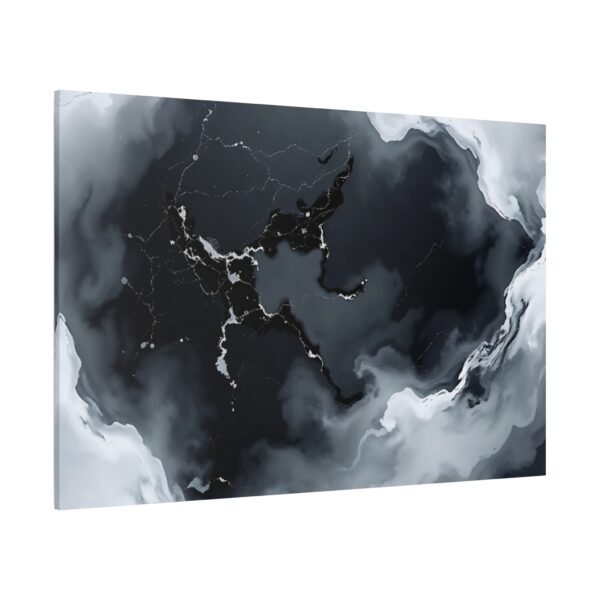 Nebulous Network Abstract Black and White Fluid Canvas Artwork Print - Image 16