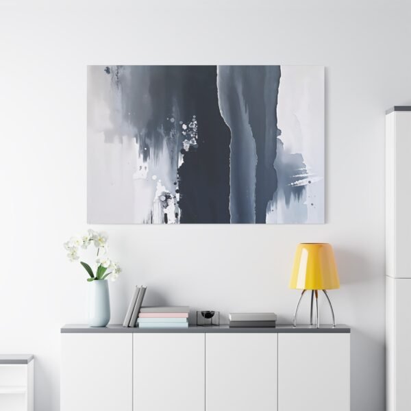 Abstract Monochrome Canvas Print - Modern Black, White, and Gray Wall Art - Image 3