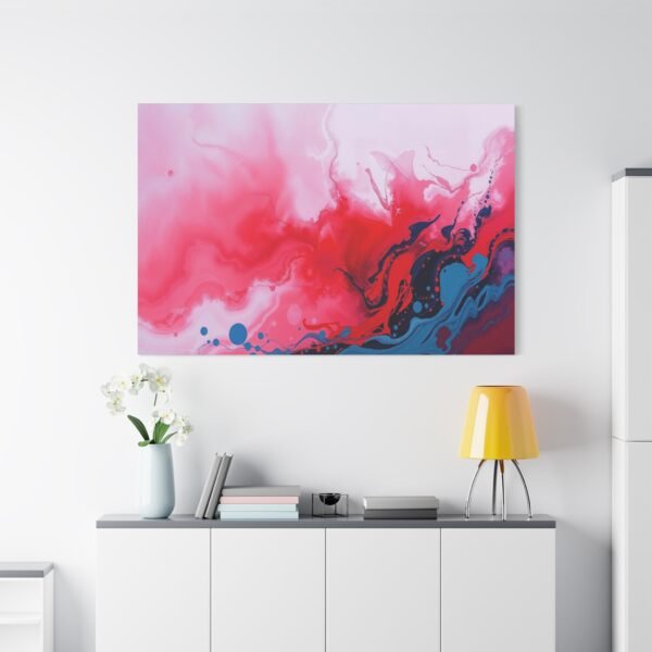Vibrant Abstract Art: Dynamic Red and Blue Fluid Canvas Print - Image 5
