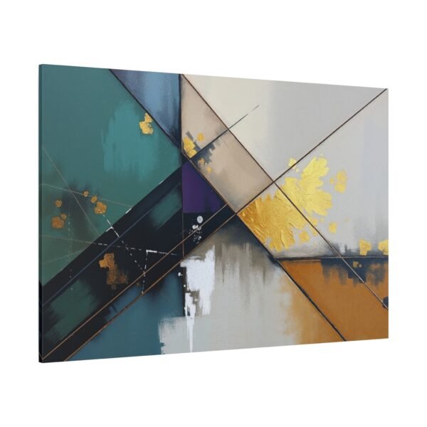 Geometric Abstraction with Gold Accents Canvas Art Print - Image 4