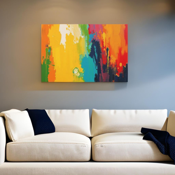 Vibrant Abstract Art: A Symphony of Colors and Textures Canvas Print - Image 2