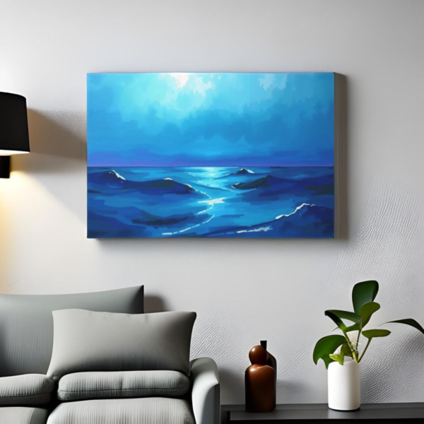 Moonlit Ocean Serenity Canvas Print - Image 2