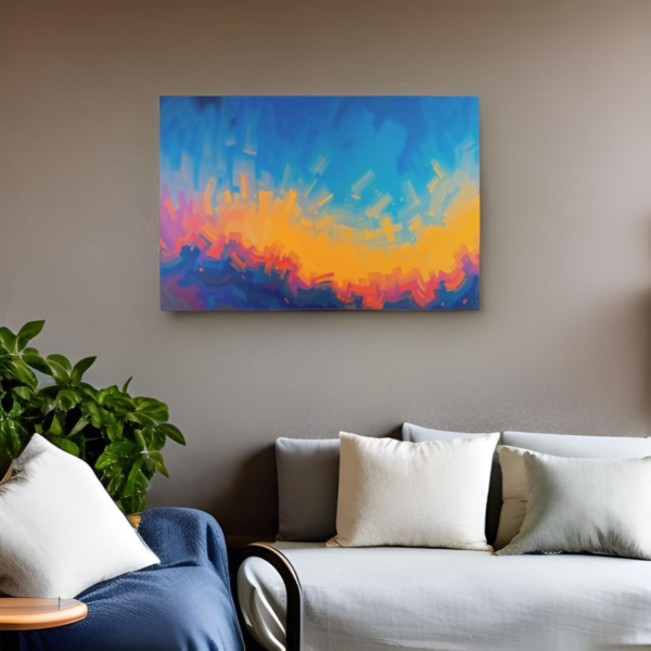 Vibrant Abstract Sunset Canvas Print - Modern Wall Art for Home Decor - Image 2