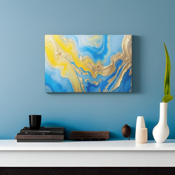 Golden Waves of Serenity Canvas Print - Image 2