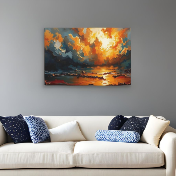Canvas Art Print - Ocean Sunset Abstract - Image 2