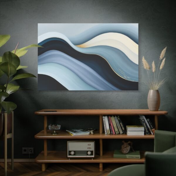 Abstract Wave Art: Serene Ocean-Inspired Wall Decor Canvas Print - Image 5