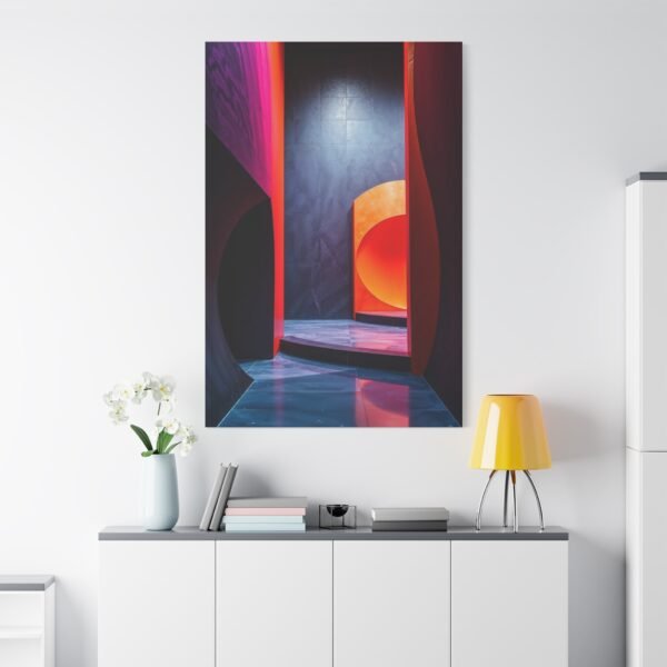Abstract Geometric Wall Art Canvas - Modern Colorful Architectural Design - Image 2