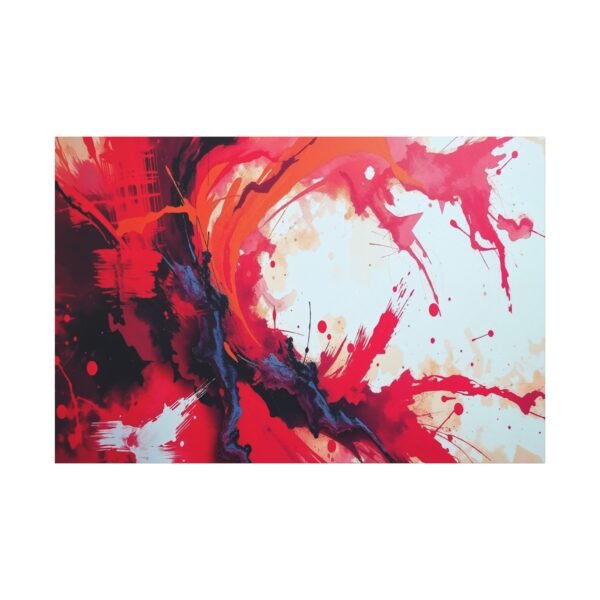 Dynamic Abstract Red and Orange Wall Art - Modern Splash Painting Canvas Print - Image 3