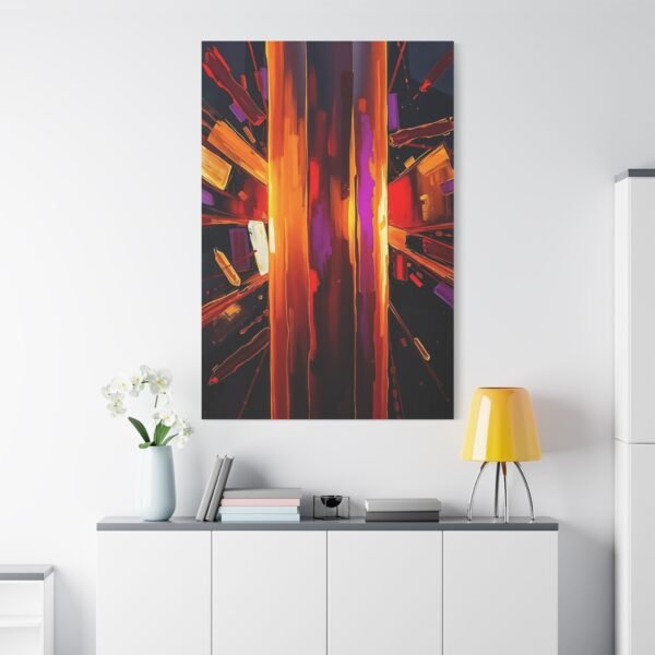 Dynamic Abstract Cityscape Canvas Print - Modern Urban Wall Decor - Image 2