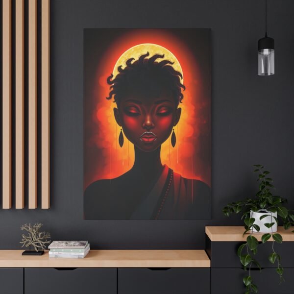 African Silhouette Wall Art Canvas Print - Abstract Sun and Shadow Design - Image 5