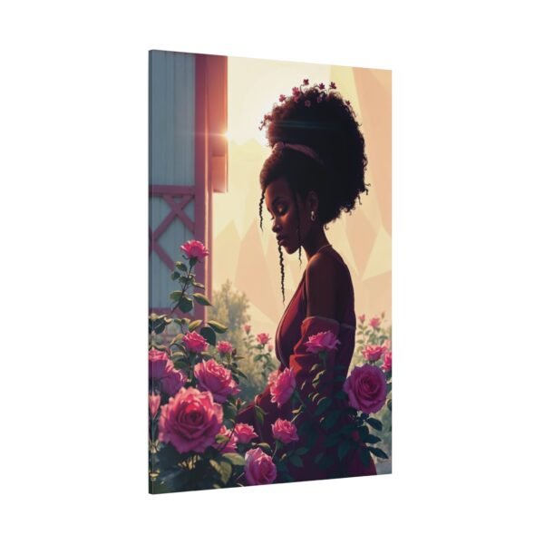 Elegant Woman in a Rose Garden Canvas Print - Captivating Wall Art for Home Decor - Image 4