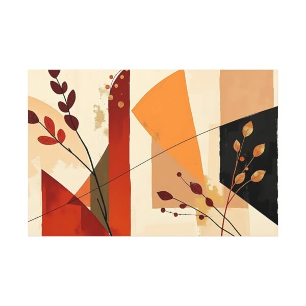 Abstract Autumn Leaves Canvas Print - Modern Geometric Wall Art - Image 3