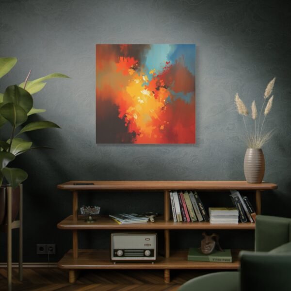 "Ember Bloom" Colorful Abstract Canvas Print - Image 5