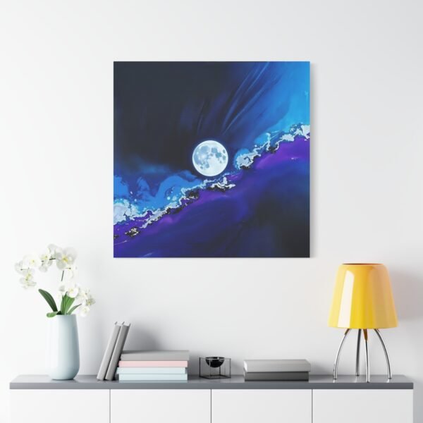 Mystical Moon & Nebula Canvas Art - Dreamy Cosmic Wall Decor - Image 2