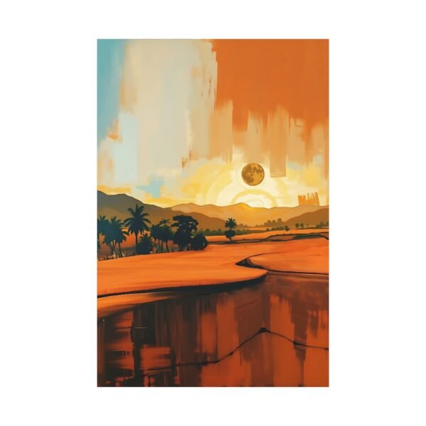 Golden Sunset Landscape Canvas Art - Calm and Peaceful Wall Decor - Image 3