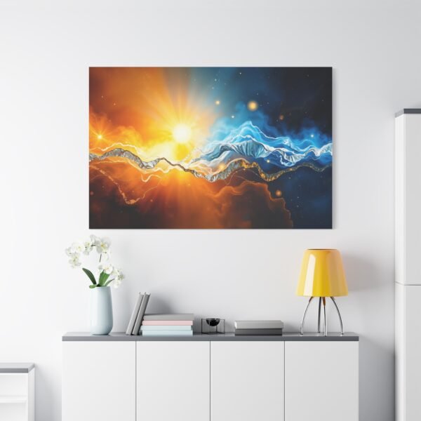 Contemplative Celestial Landscape Canvas Art - Inspiring Balance - Image 2
