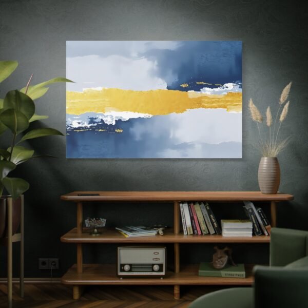 Abstract Art with Gold and Blue Hues - Modern Wall Decor Canvas Print - Image 5