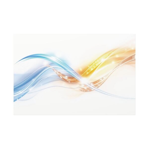 Abstract Blue and Orange Wave Canvas Print - Modern Wall Art for Home and Office Decor - Image 3