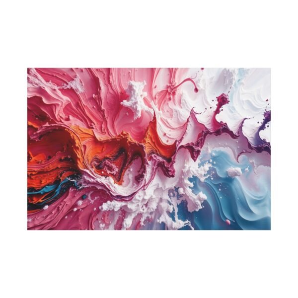 Vibrant Abstract Paint Swirl Art - Dynamic Color Explosion Canvas Print - Image 3