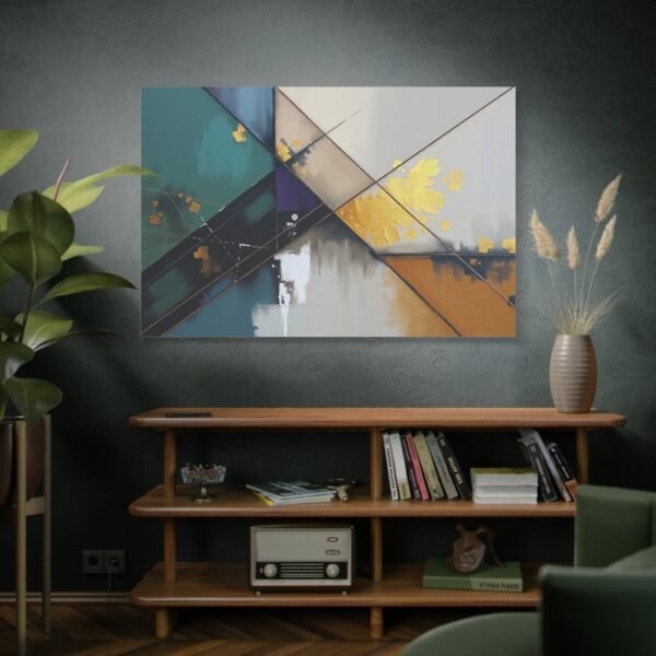 Geometric Abstraction with Gold Accents Canvas Art Print - Image 5