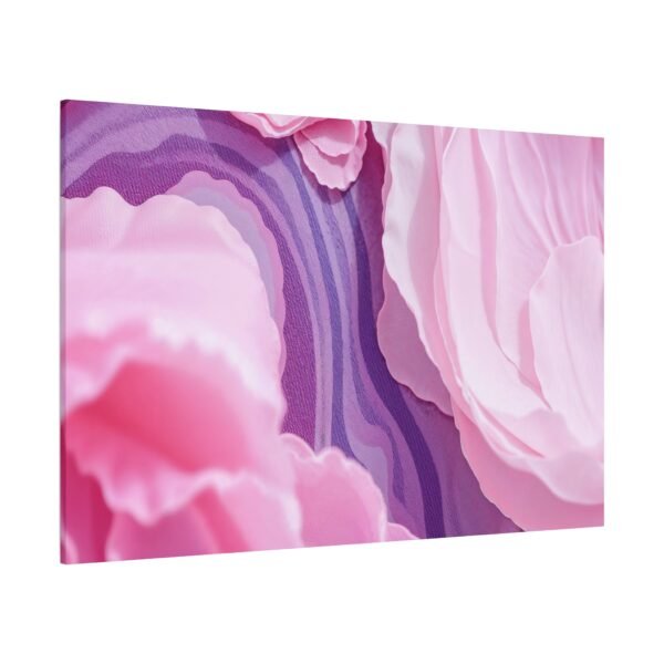 Elegant Pink Petals on Purple Background - High-Resolution Floral Canvas Print - Image 4