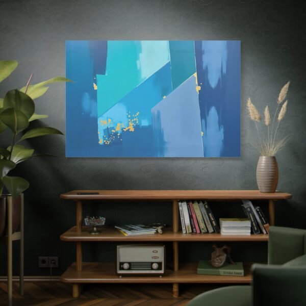 Tranquil Blue Abstract Geometric Canvas Print - Calm Modern Wall Decor - Image 5