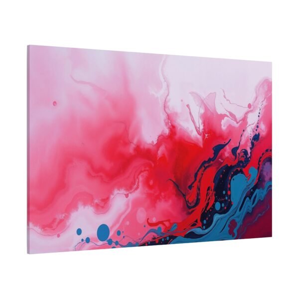Vibrant Abstract Art: Dynamic Red and Blue Fluid Canvas Print - Image 4