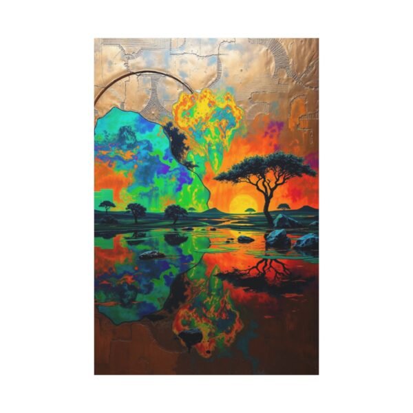 African Sunset Landscape Canvas Wall Art Print - Colorful Nature Scene - Image 3